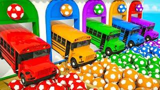 Wheels On the Bus + Finger Family songs - Soccer ball shaped wheels-Baby Nursery Rhymes & Kids Songs