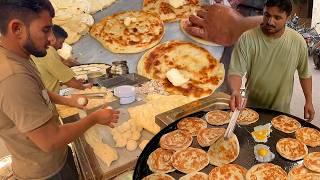 Crushed Parotta: Buttery Lachha Paratha + Malai Chai! Roadside Punjabi Dhaba Street Breakfast