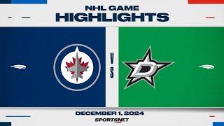 NHL Highlights | Jets vs. Stars - December 1, 2024