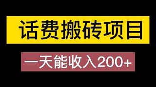 网赚项目 话费搬砖项目，一天能收入200+