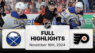 NHL Highlights | Sabres vs. Flyers | November 16, 2024