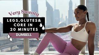 20min LEGS & GLUTES Lower Body Workout | DUMBBELL 