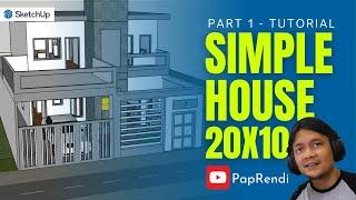 ‌3D House Design 20x10 m - Part 1 Sketchup Tutorial