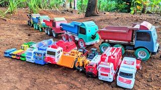 Brem brem Tayo long tronton truck, Transport molen trucks, dump trucks, excavators