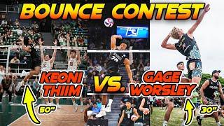 Keoni Thiim vs Gage Worsley Volleyball BOUNCE CONTEST | 50" Vertical vs. 30" Vertical