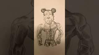 Drawing gigachad Mickey (reuploaded) #mickeymouse #gigachad #gym