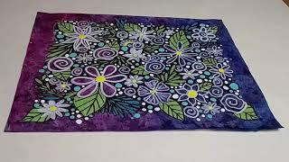 Doodle and Dot Art on Hand painted Paper Demonstration Art Therapy Ideas