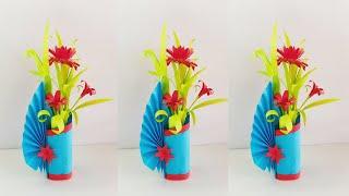 How To Make A Paper Flower Vase - DIY Simple Paper Craft | Visoth Edu