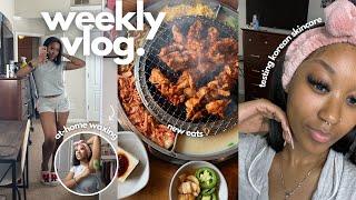 weekly vlog | korean barbecue, testing korean skincare, maintenance days, doing my own wax