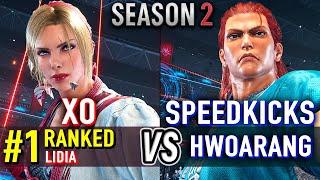T8  XO (#1 Ranked Lidia) vs SPEEDKICKS (Hwoarang)  Tekken 8 High Level Gameplay