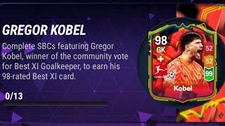 GREGOR KOBEL BEST XI | 10/13 SBC SOLUTIONS | MADFUT 24