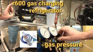 how to charging gass r600/gass charging r600/r600a gas charging refrigerator