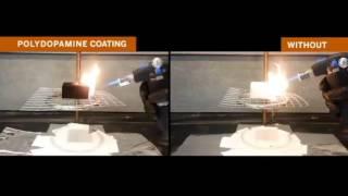 Polydopamine Flame Retardant Demonstration