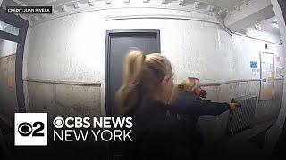 Security video shows NYPD shooting man at Bronx building