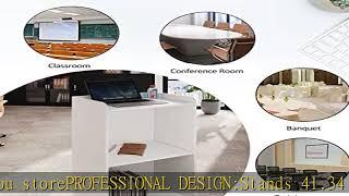 Podium Stand Portable with Wheels, floor stand for church, meeting, debate with large storage area