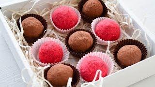 Трюфели  Малиновые и шоколадные  Chocolate truffles