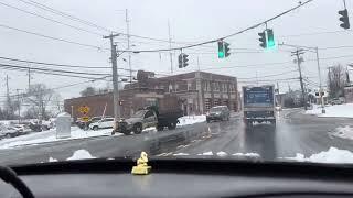 Snow day in Milford, Connecticut.  Milford is a beautiful coastal city Connecticut, United States.