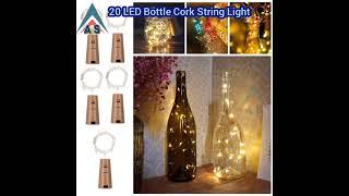 20 LED Bottle Cork String Lights - 2 Meter - Pack of 5 (Warm White / Multicolor)