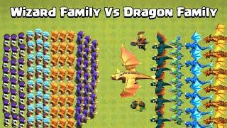 DRAGON FAMILY VS WIZARD FAMILY | CLASH OF CLANS