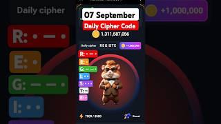 #07 September Cipher Code Hamster Kombat Today daily reward Delhi cyber code Daily Combo #shorts