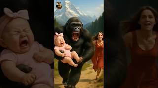 Pandasaves the babyfrom gorilla| Emotional Story That Touched Millions#shorts #ai #panda #baby