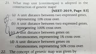 what map unit (centimorgan) is adopted in the construction of genetic maps? Neet 2019