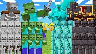 ZOMBIES & SKELETONS vs DIAMOND & NETHERITE ARMY