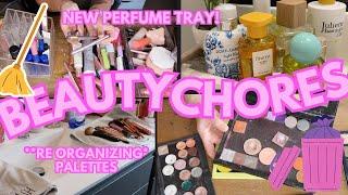 Monthly Beauty Reset / Beauty Chores  re-organizing, decluttering single shadows & more!