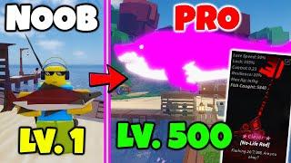 Going from Level 1 to Lvl 500 in FISCH | Unlocked Trident, Rod of the Depths & No-Life Rod | Ep. #01