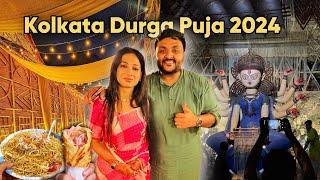 Kolkata Night out During Durga Puja 2024 || Delicious Street food & Unique Pandal tour 