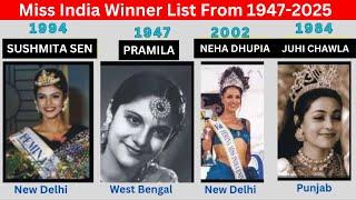 मिस इंडिया 1947 से 2024 | List of Miss India Winners 1947 to 2025