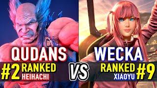 T8  QUDANS (#2 Ranked Heihachi) vs WECKA (#9 Ranked Xiaoyu)  Tekken 8 High Level Gameplay