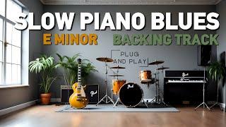 Slow Moody Piano Blues in E Minor Backing Track