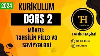 Kurikulum Dərs 2  Təhsilin pillə və səviyyələri  Tahir Haşimi 055 975 96 46  MİQ, Sertifikasiya