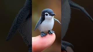 Fluffy Penguin Chick on a Finger: A Curious Encounter