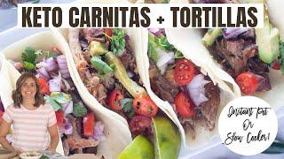 Keto Carnitas + Soft & Flexible Almond Flour Keto Tortillas! {Gluten-Free & Paleo}