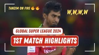 Global Super League 2024 1st Match Highlights | Lahore Qalandars vs Guyana Amazon Warriors