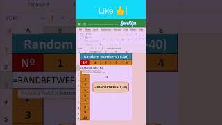 Random numbers in Excel #viralvideo #viralshorts #excel
