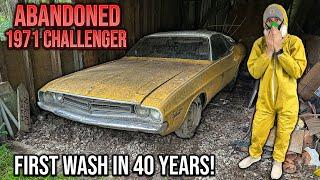 First Wash in 40 Years: Barn Find Dodge Challenger | Car Detailing Restoration