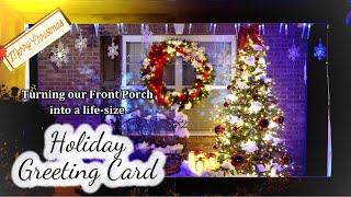 Creating a Life-Size HOLIDAY GREETING CARD  DIY Christmas Outdoor Decorations