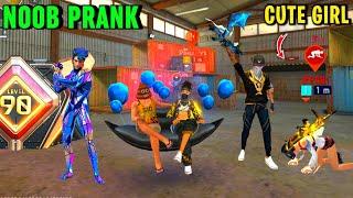 NOOB PRANK FREE FIRE  Prank with Random Rich GIRL  Funny Prank Video - Garena Free Fire  Y GAMING