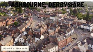 Ashbourne town centre by drone. June 2022 | 4K