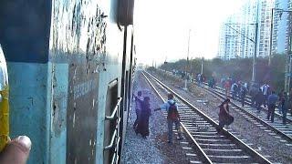 Dangerous!  People On Railway Track - Loco Pilot Honks - Indian Railways