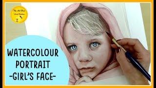 How to PAINT a girls FACE/ PORTRAIT with WATERCOLOUR |  Painting SKIN step by step for beginners