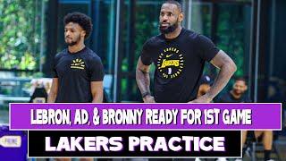 Lakers Practice! Lebron James, Bronny,  & Anthony Davis  are ready for 1st game