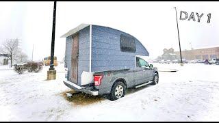 Moving FULL TIME into my new DIY STUDIO TRUCK CAMPER! | DAY 1