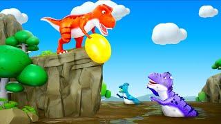 Stegosaurus Egg Rescue Adventure: Trex Dinosaurs vs Allosaurus | Crazy Dinosaurs Fights Comedy