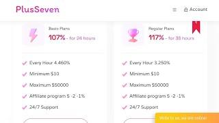 plusseven - 1000TRX BONUS! Best hourly online hyip investment site! 4.46% hrly 24hrs! #hyipsdaily