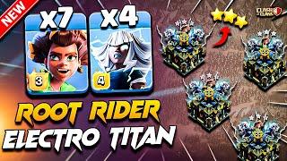 Best Th17 Attack Strategy With (ROOT RIDER + ELECTRO TITAN) | TH17 Root Rider & Electro Titan Attack