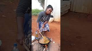 African village cooking and lifestyle, cooking green grams